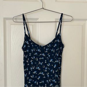 blue floral dress